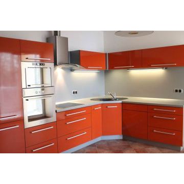 Кухня со встраиваемой техникой К274 (Оранжевый цвет)