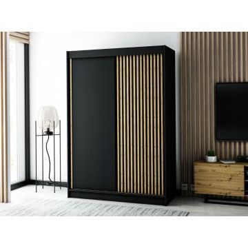 Шкаф-купе с 3д фасадом для прихожей 181 (Черный)