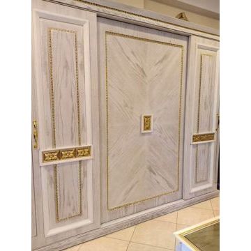 Шкаф-купе с 3д фасадом 174 (Белый, с патиной) Шкаф-купе с 3д фасадом 174 (Белый, с патиной)