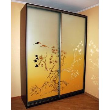 Шкаф-купе с пескоструем и градиентом 243 (ЛДСП, темно-коричневый) Шкаф-купе с пескоструем и градиентом 243 (ЛДСП, темно-коричневый)