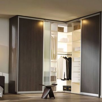 Шкаф-купе угловой 148 (Темно-коричневый, зеркало) Шкаф-купе угловой 148 (Темно-коричневый, зеркало)