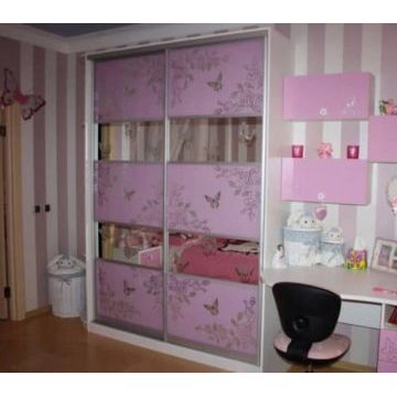 Шкаф-купе в детскую с зеркалом 43 (Розовый, ЛДСП) Шкаф-купе в детскую с зеркалом 43 (Розовый, ЛДСП)