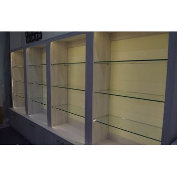 Стеклянная витрина торговая ТМ38 (Бежевый, ЛДСП)