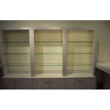 Стеклянная витрина торговая ТМ38 (Бежевый, ЛДСП)