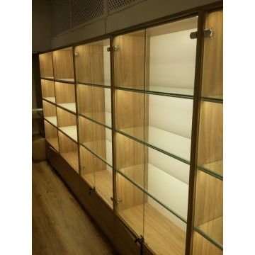 Стеклянная витрина для магазина 2097 (Коричневый, ЛДСП) Стеклянная витрина для магазина 2097 (Коричневый, ЛДСП)