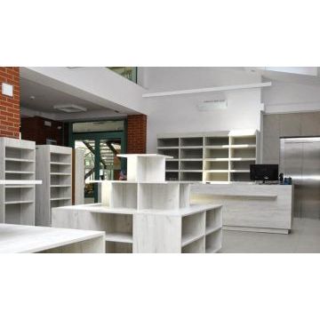 Торговый стеллаж TS2019 (Светло-серый, ЛДСП)