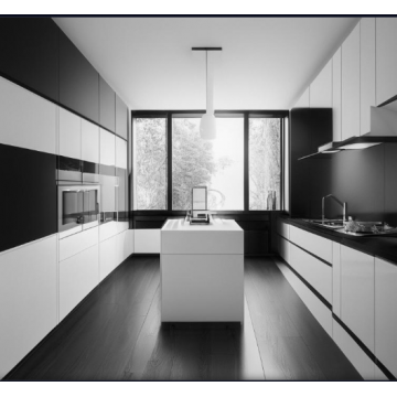 Большая кухня К779 (Черно-белая, линейная) Большая кухня К779 (Черно-белая, линейная)