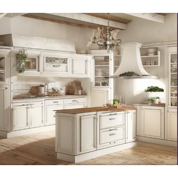 Большая кухня линейная К777 (Стиль прованс, белый цвет) Большая кухня линейная К777 (Стиль прованс, белый цвет)