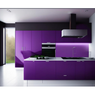 Фиолетовая кухня линейная К490 (Без ручек) Фиолетовая кухня линейная К490 (Без ручек)