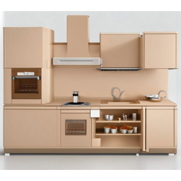 Кухня в стиле хай-тек K089 (Бежевая, матовая)
