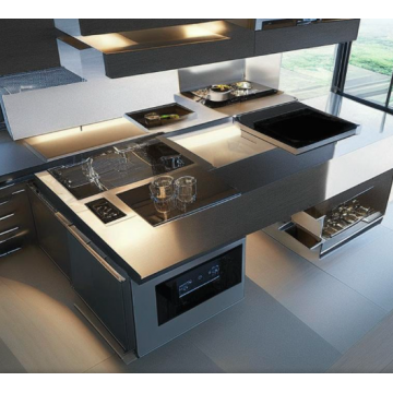 Кухня в стиле хай-тек К232 (Встроенный островок) Кухня в стиле хай-тек К232 (Встроенный островок)