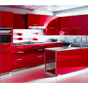 Кухня в стиле хай-тек К238 (Красная, П-образная) Кухня в стиле хай-тек К238 (Красная, П-образная)