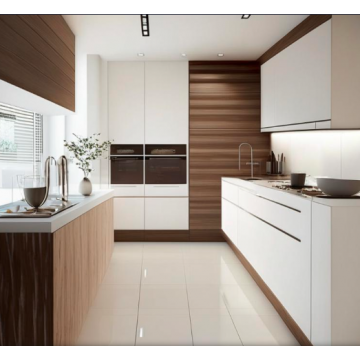 Кухня Cleaf К2809 (Линейная, белая, коричневая) Кухня Cleaf К2809 (Линейная, белая, коричневая)