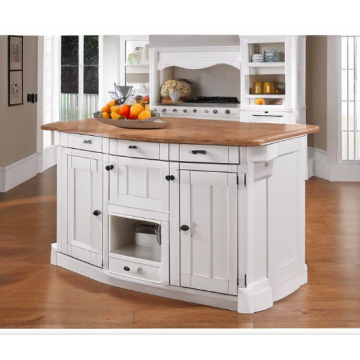 Кухня из массива ольхи с островом К590 (Белый цвет, большая) Кухня из массива ольхи с островом К590 (Белый цвет, большая)