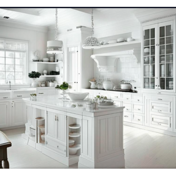 Кухня из крашеного МДФ К993 (Классический стиль, белая) Кухня из крашеного МДФ К993 (Классический стиль, белая)