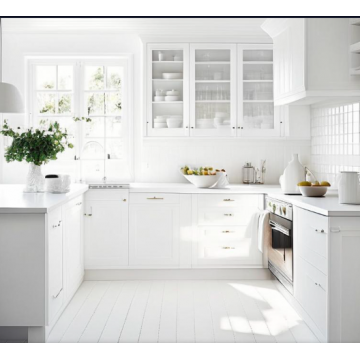 Кухня из плёночного МДФ К687 (П-образная, белая)