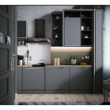 Кухня из рамочного МДФ К155 (Серый цвет)