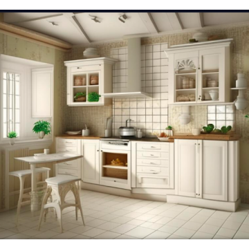 Кухня из рамочного МДФ К151 (Белая, стиль кантри)