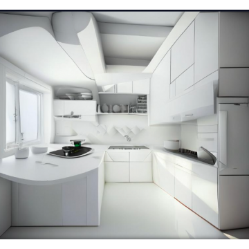 Кухня из пластика К180 (П-образная, белая) Кухня из пластика К180 (П-образная, белая)
