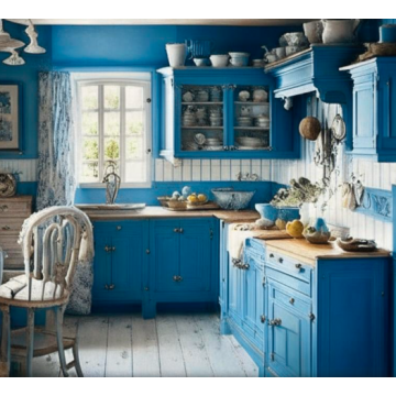 Кухня в стиле кантри К764 (Синяя, небольшая) Кухня в стиле кантри К764 (Синяя, небольшая)