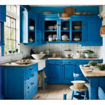 Кухня в стиле кантри К762 (Угловая, синяя)