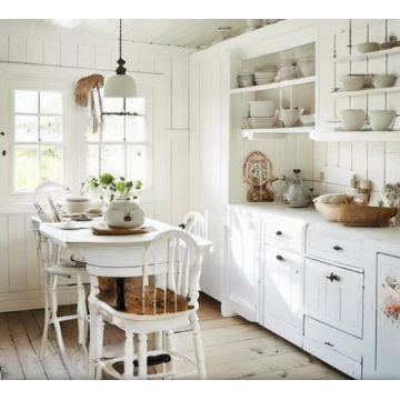 Кухня в стиле кантри К722 (Линейная, белая)