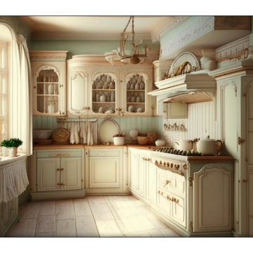 Кухня классическая К751 (Кремовый цвет, с патиной) Кухня классическая К751 (Кремовый цвет, с патиной)