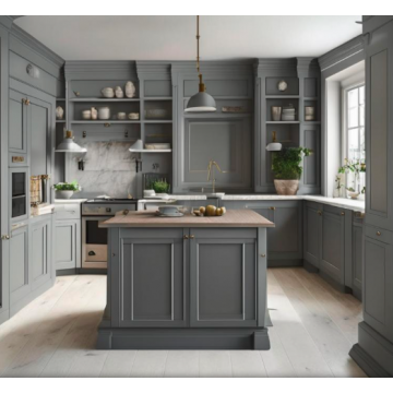 Кухня классическая К753 (Серый цвет, с островом) Кухня классическая К753 (Серый цвет, с островом)
