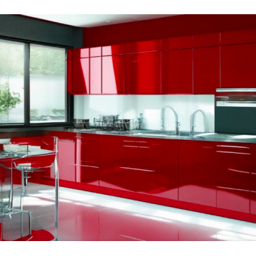 Кухня красного цвета К10 (Глянцевые фасады)