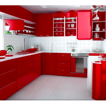 Кухня красная угловая К656 (Пластик, современная) Кухня красная угловая К656 (Пластик, современная)