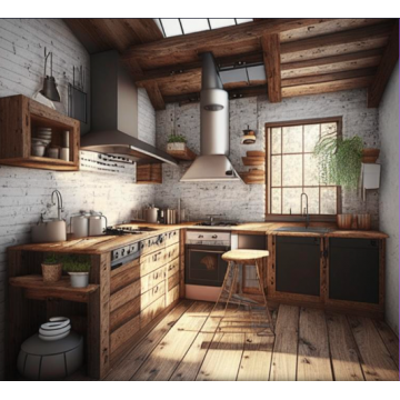 Кухня в стиле лофт К39 (Фактура дерева) Кухня в стиле лофт К39 (Фактура дерева)