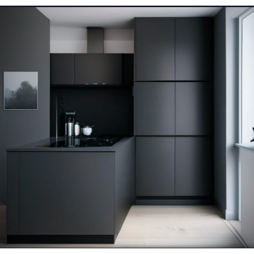 Кухня в стиле минимализм К710 (Темно-серый цвет) Кухня в стиле минимализм К710 (Темно-серый цвет)