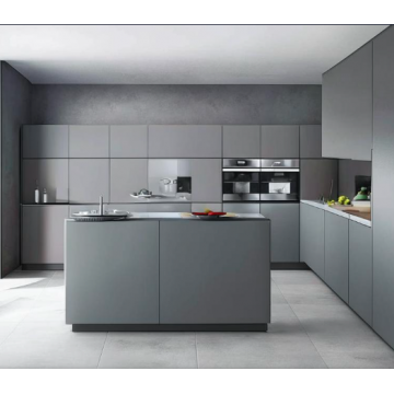 Кухня в стиле минимализм с островком К8021 (Серый цвет) Кухня в стиле минимализм с островком К8021 (Серый цвет)