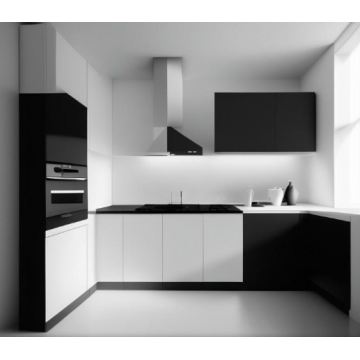 Кухня в стиле минимализм К807 (Пластик, черно-белый цвет) Кухня в стиле минимализм К807 (Пластик, черно-белый цвет)