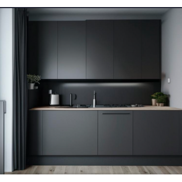 Кухня в стиле минимализм К7101 (Темно-серый цвет) Кухня в стиле минимализм К7101 (Темно-серый цвет)