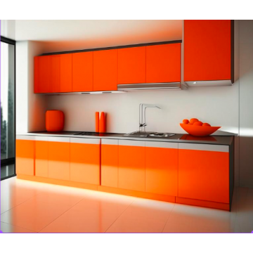 Кухня оранжевого цвета небольшая К225 (Линейная) Кухня оранжевого цвета небольшая К225 (Линейная)