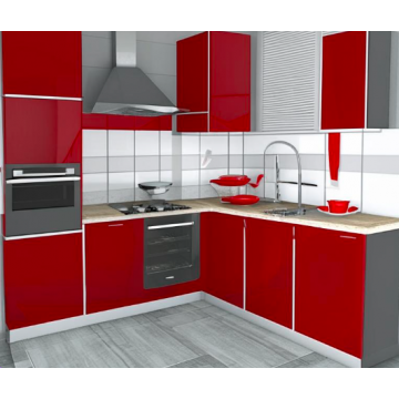 Кухня маленькая К2090 (Красно-серый цвет)