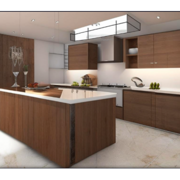 Кухня большая с барной стойкой К529 (Шпон)