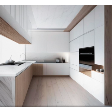 Кухня П-образная К907 (Белый цвет, минимализм) Кухня П-образная К907 (Белый цвет, минимализм)