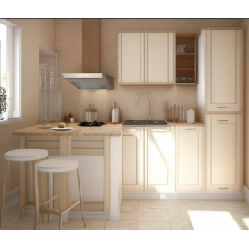 Кухня с барной стойкой К607 (Без ручек, бежево-белая) Кухня с барной стойкой К607 (Без ручек, бежево-белая)