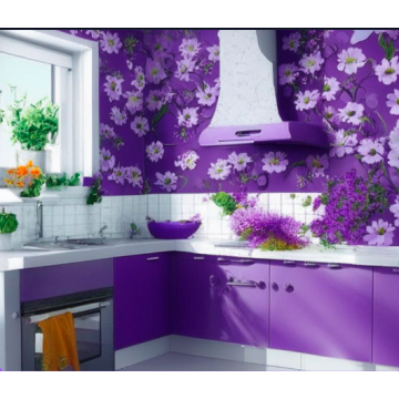 Кухня с фотопечатью К8402 (Фиолетовый цвет) Кухня с фотопечатью К8402 (Фиолетовый цвет)