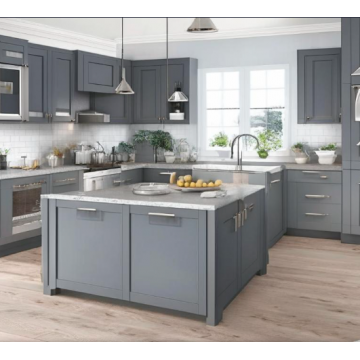 Кухня с островом матовая К7084 (Серый цвет) Кухня с островом матовая К7084 (Серый цвет)