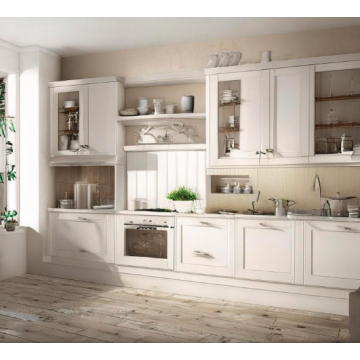 Кухня с патиной К8041 (Белый цвет, со скинали) Кухня с патиной К8041 (Белый цвет, со скинали)