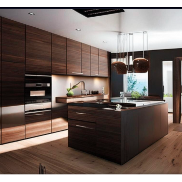Кухня цвета венге К609 (С островом, стиль модерн) Кухня цвета венге К609 (С островом, стиль модерн)