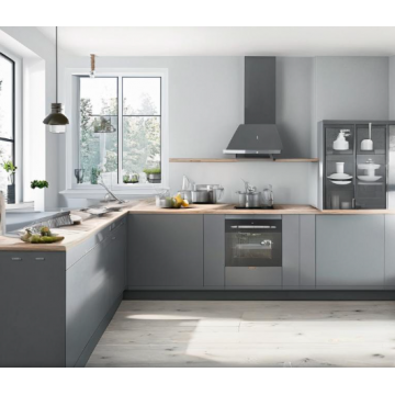 Кухня в скандинавском стиле К8306 (Серый цвет, стеклянные вставки) Кухня в скандинавском стиле К8306 (Серый цвет, стеклянные вставки)