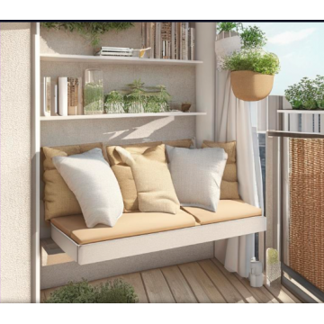 Комод-диван и подвесная полка на балкон B9 (ЛДСП, бежевый)