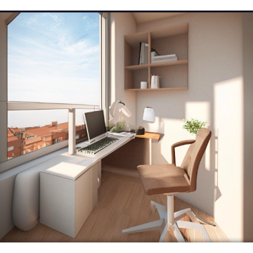 Рабочая зона на балкон B12 (ЛДСП, бежевый)