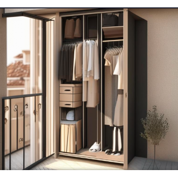 Шкаф на балкон B6 (Бежевый, черный)