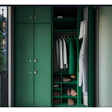 Шкаф на балкон встроенный B33 (Темно-зеленый цвет)