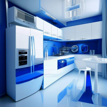Кухня в стиле хай-тек K095 (Двухцветная, глянец)